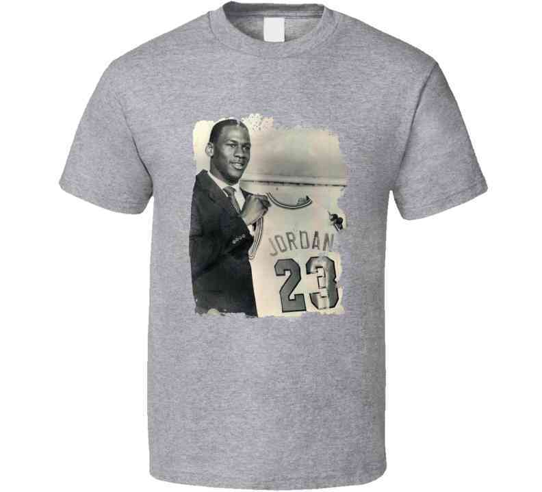 Michael Jordan Draft Photo Vintage Look Cool T Shirt