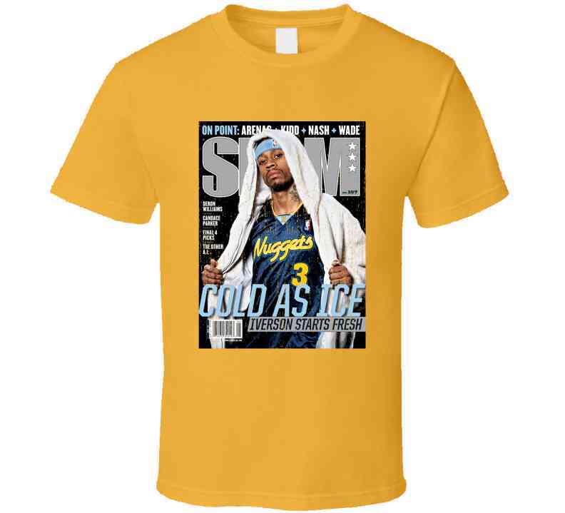 Slam Magazine Issue 107 Allen Iverson Popular Basketball Magazine Grunge Look Cool T Shirt