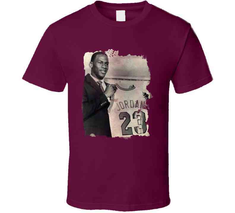 Michael Jordan Draft Photo Vintage Look Cool T Shirt