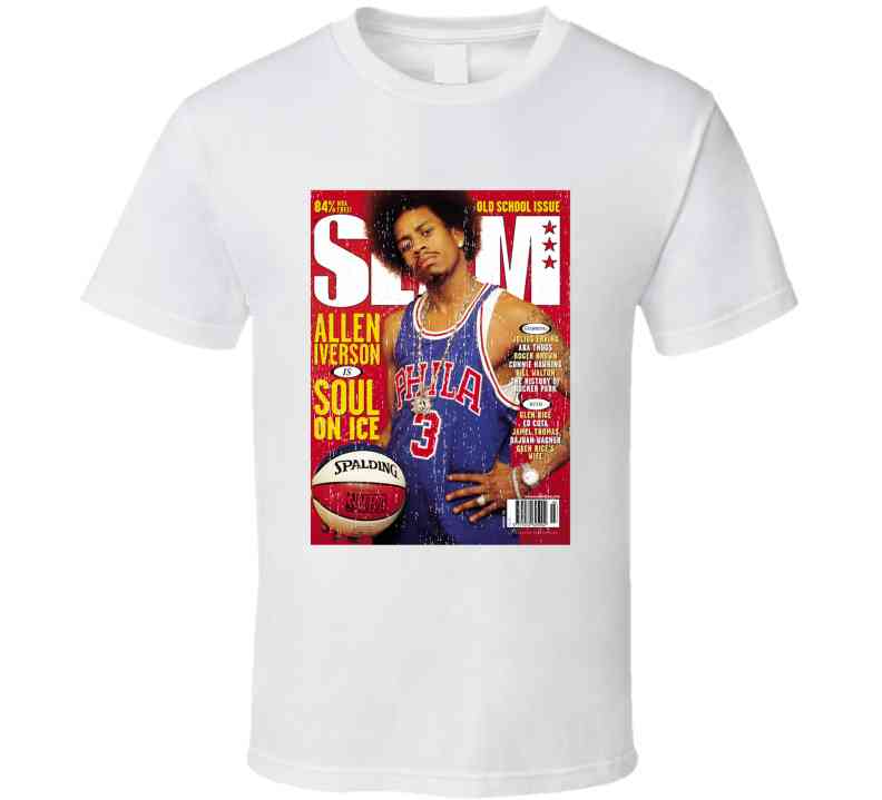 Slam Magazine Issue 32 Allen Iverson Popular Basketball Magazine Grunge Look Cool T Shirt