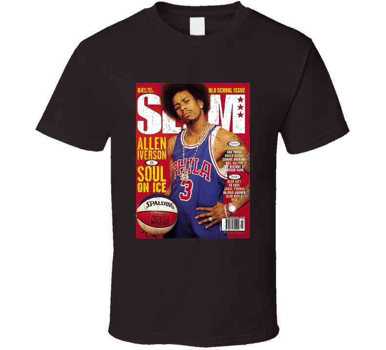 Slam Magazine Issue 32 Allen Iverson Popular Basketball Magazine Grunge Look Cool T Shirt