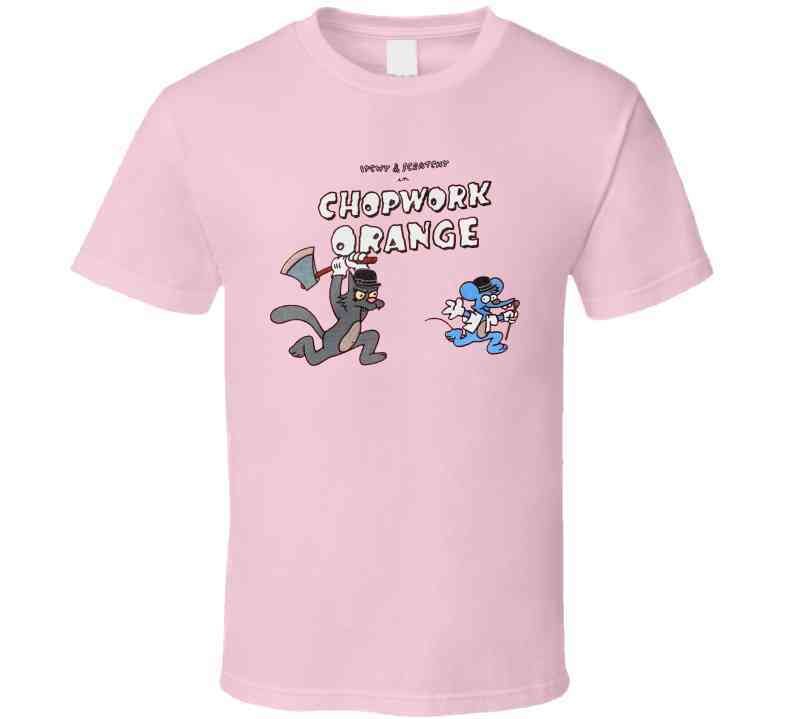 Itchy And Scratchy In Chopwork Orange Clockwork Parody Cool T Shirt