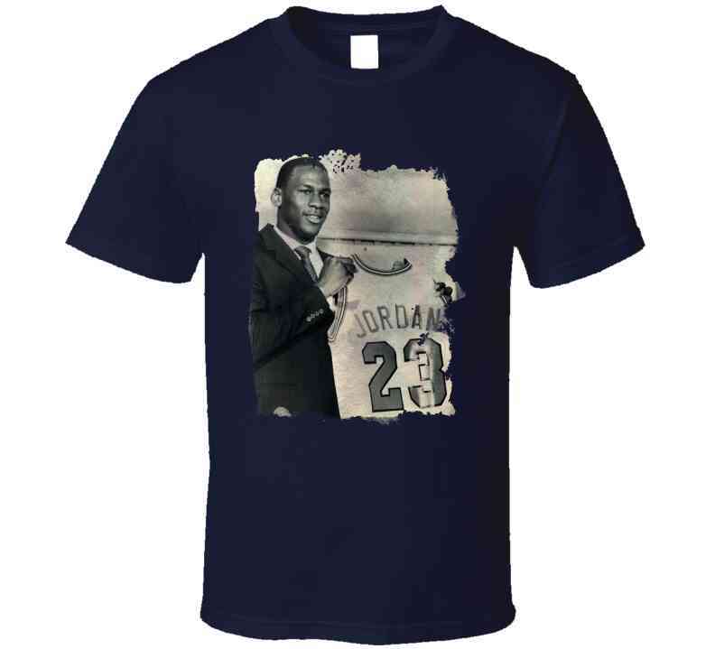 Michael Jordan Draft Photo Vintage Look Cool T Shirt