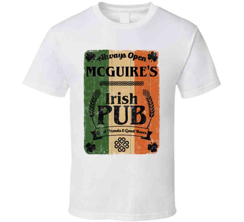 Mcguire Irish Pub Sign Custom St Patricks Day Last Name Ireland Pride Cool T Shirt