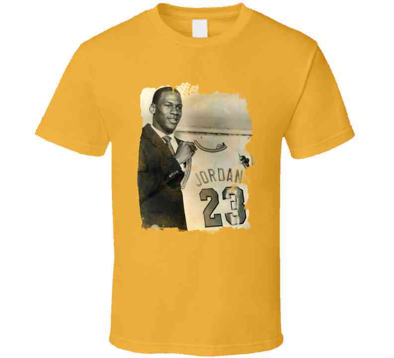 Michael Jordan Draft Photo Vintage Look Cool T Shirt
