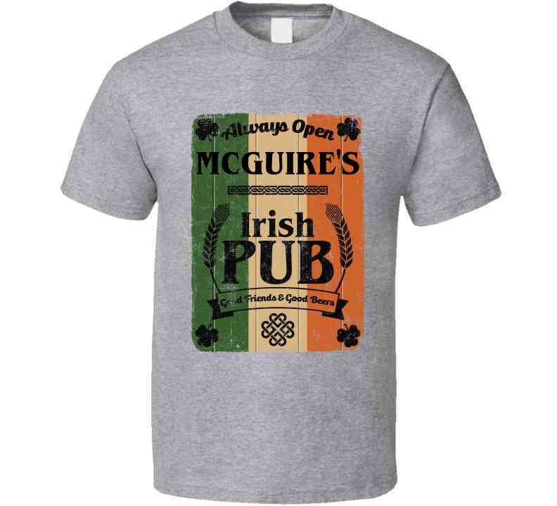 Mcguire Irish Pub Sign Custom St Patricks Day Last Name Ireland Pride Cool T Shirt