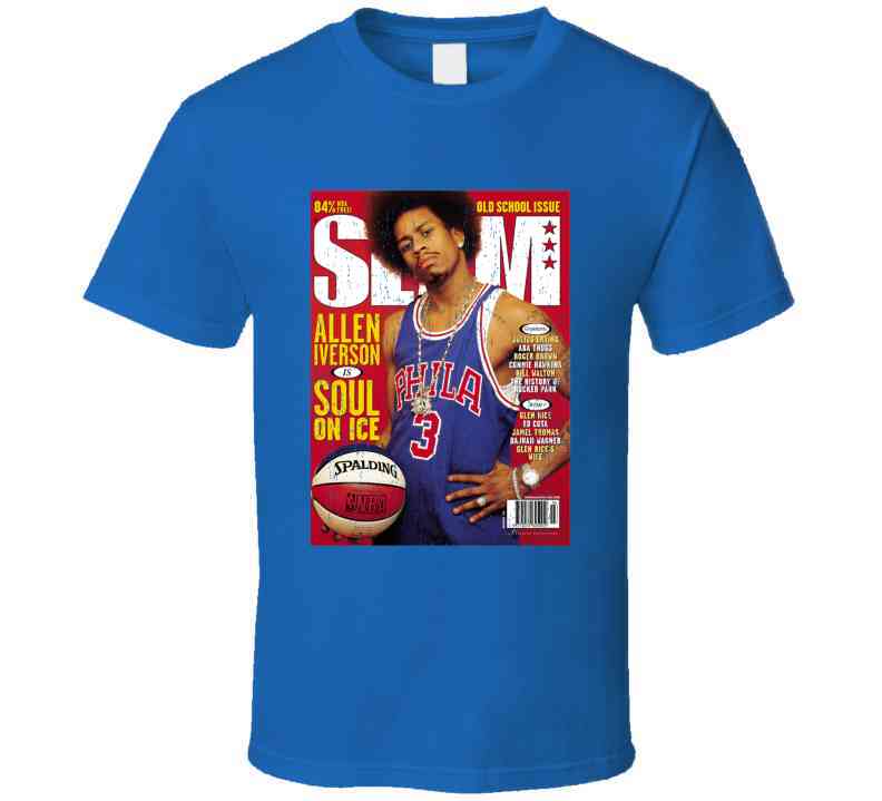 Slam Magazine Issue 32 Allen Iverson Popular Basketball Magazine Grunge Look Cool T Shirt