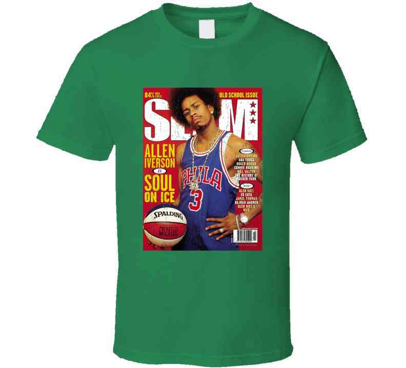Slam Magazine Issue 32 Allen Iverson Popular Basketball Magazine Grunge Look Cool T Shirt