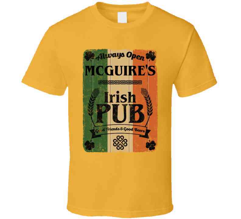 Mcguire Irish Pub Sign Custom St Patricks Day Last Name Ireland Pride Cool T Shirt