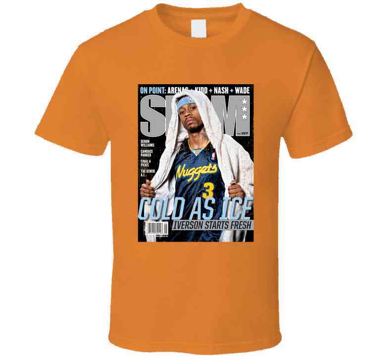 Slam Magazine Issue 107 Allen Iverson Popular Basketball Magazine Grunge Look Cool T Shirt