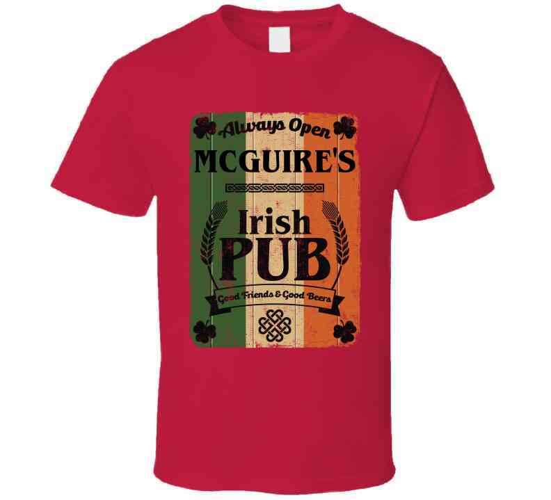 Mcguire Irish Pub Sign Custom St Patricks Day Last Name Ireland Pride Cool T Shirt