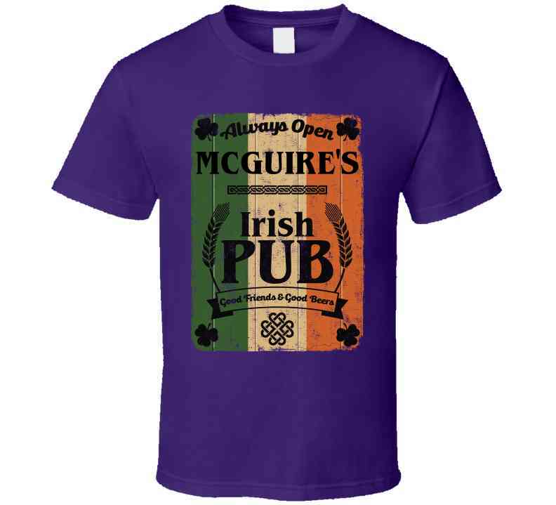 Mcguire Irish Pub Sign Custom St Patricks Day Last Name Ireland Pride Cool T Shirt