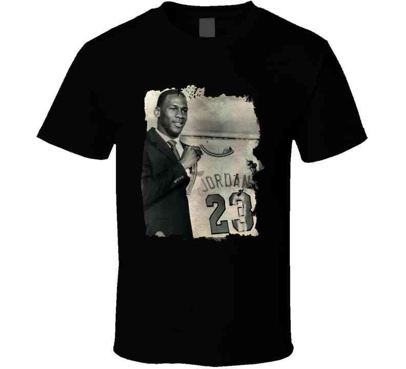 Michael Jordan Draft Photo Vintage Look Cool T Shirt