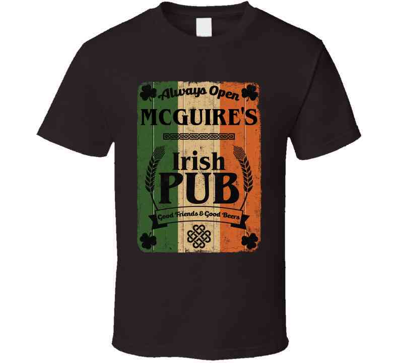 Mcguire Irish Pub Sign Custom St Patricks Day Last Name Ireland Pride Cool T Shirt