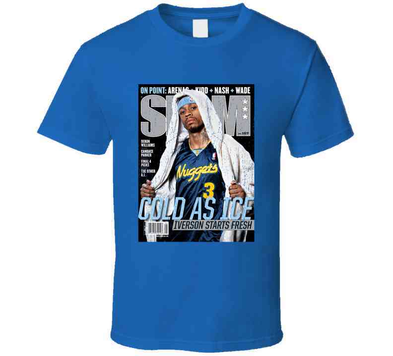 Slam Magazine Issue 107 Allen Iverson Popular Basketball Magazine Grunge Look Cool T Shirt