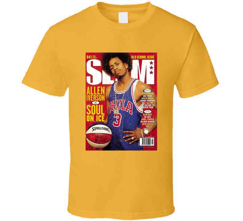 Slam Magazine Issue 32 Allen Iverson Popular Basketball Magazine Grunge Look Cool T Shirt