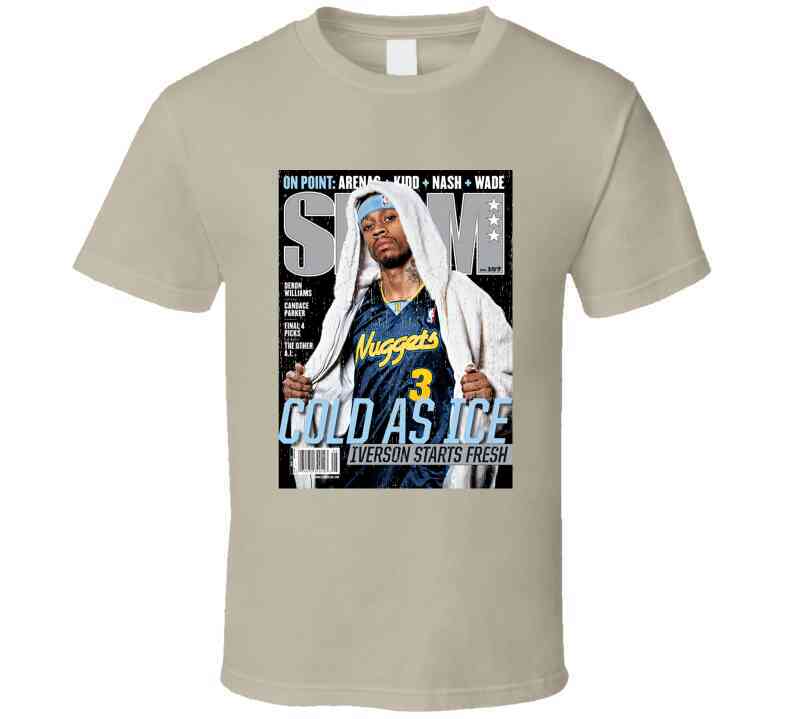 Slam Magazine Issue 107 Allen Iverson Popular Basketball Magazine Grunge Look Cool T Shirt