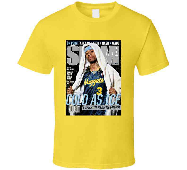 Slam Magazine Issue 107 Allen Iverson Popular Basketball Magazine Grunge Look Cool T Shirt