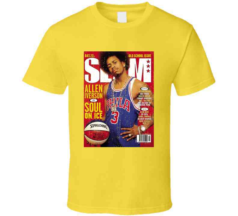 Slam Magazine Issue 32 Allen Iverson Popular Basketball Magazine Grunge Look Cool T Shirt