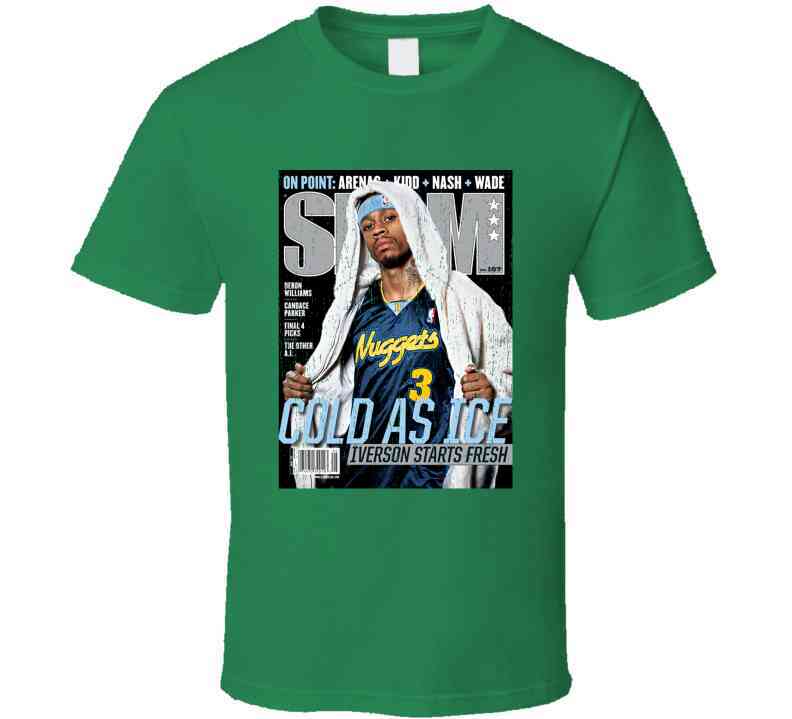 Slam Magazine Issue 107 Allen Iverson Popular Basketball Magazine Grunge Look Cool T Shirt