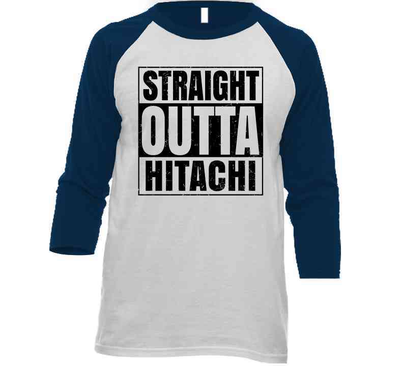 Straight Outta Hitachi Japan City Grunge Parody Baseball Raglan Cool T Shirt