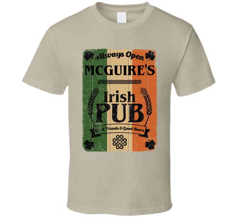 Mcguire Irish Pub Sign Custom St Patricks Day Last Name Ireland Pride Cool T Shirt