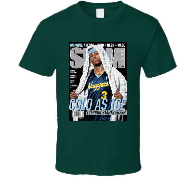 Slam Magazine Issue 107 Allen Iverson Popular Basketball Magazine Grunge Look Cool T Shirt