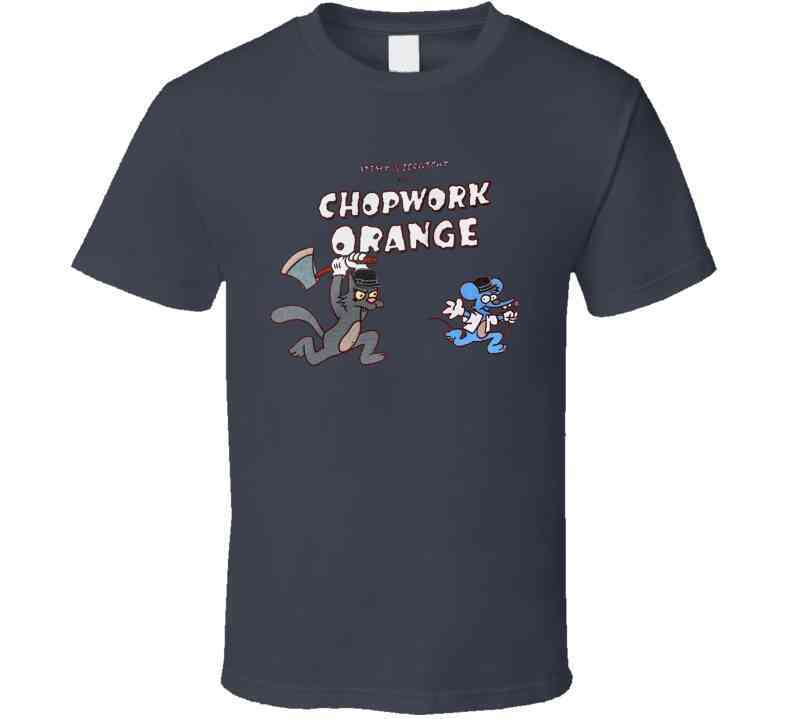 Itchy And Scratchy In Chopwork Orange Clockwork Parody Cool T Shirt