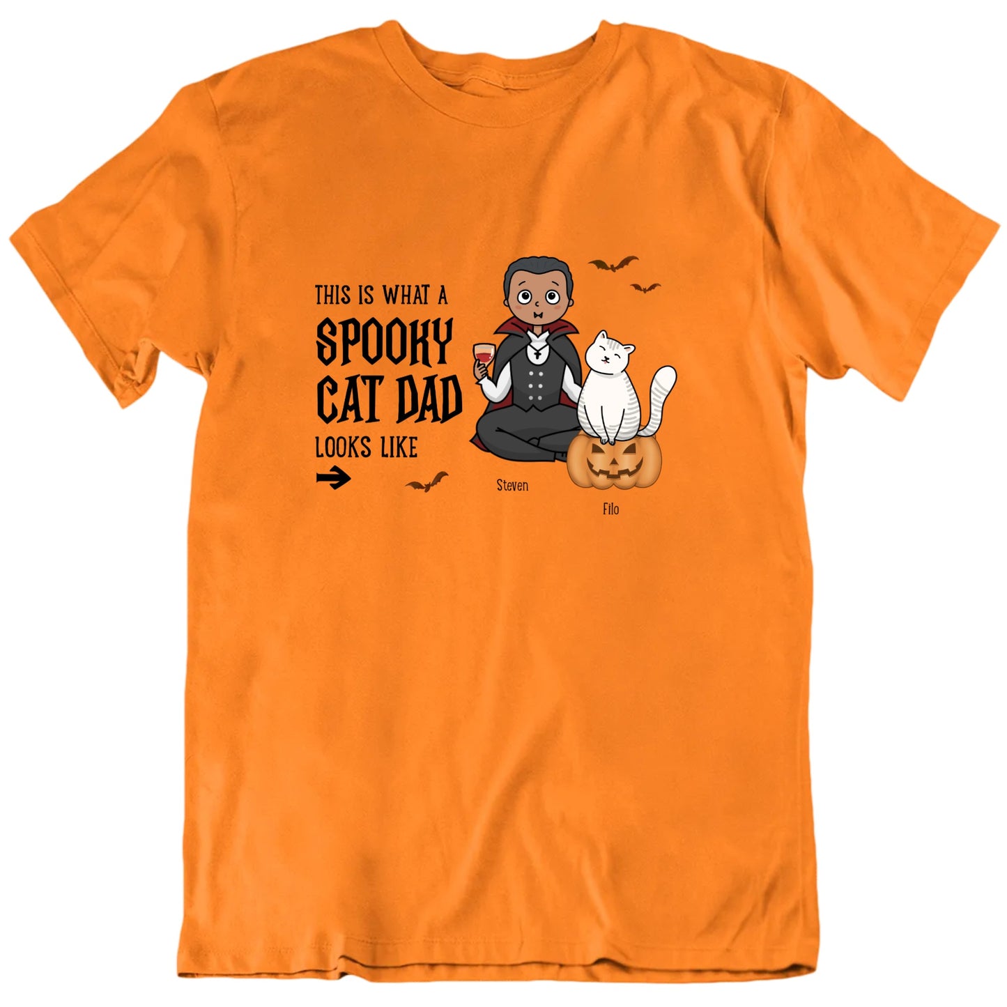 Spooky Cat Dad Halloween T Shirt