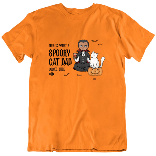 Spooky Cat Dad Halloween T Shirt